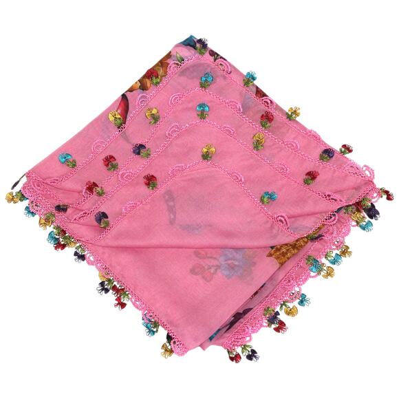 Tulbent Scarf Handmade Crochet Detailing NWOT - Picture 1 of 9